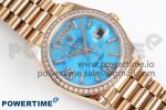 Day Date 36 RG RAF 1:1 Best Edition Tiffany Blue Stone Roman Dial Diamonds Bezel on RG Bracelet A2836 - Image 3