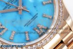 Day Date 36 RG RAF 1:1 Best Edition Tiffany Blue Stone Roman Dial Diamonds Bezel on RG Bracelet A2836 - Image 5