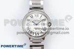 Ballon Bleu 42mm SS CHF 1:1 Best Edition White Texture Dial 1Line Diamonds Bezel on SS Bracelet A2824