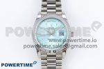 DayDate 40 SS JDF 904L Steel Ice Blue Textured Dial on President Bracelet VR3255 V3 (Gain Weight)