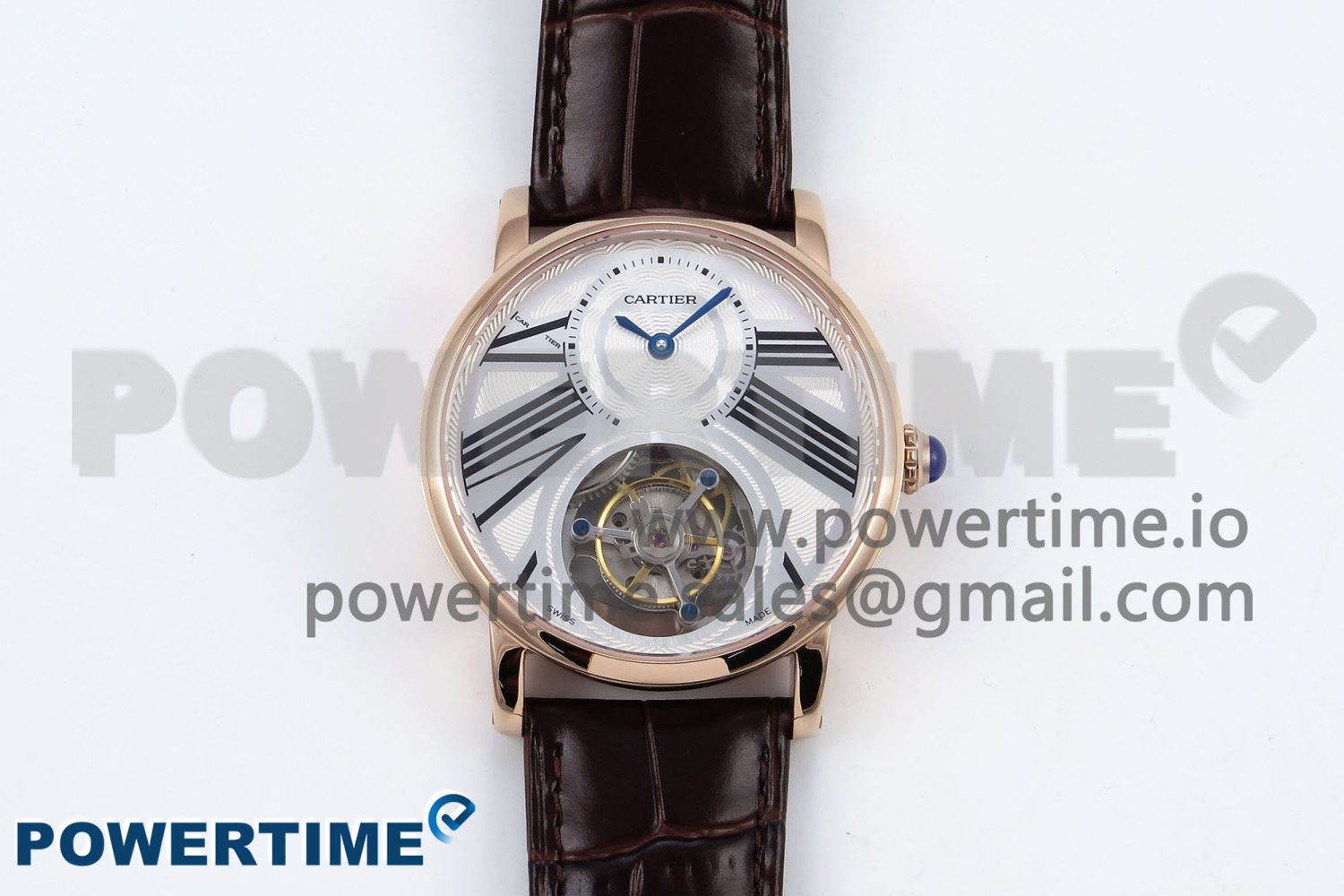 Rotonde Tourbillon RG RMSF Best Edition White Dial on Brown Leather Strap - Image 1
