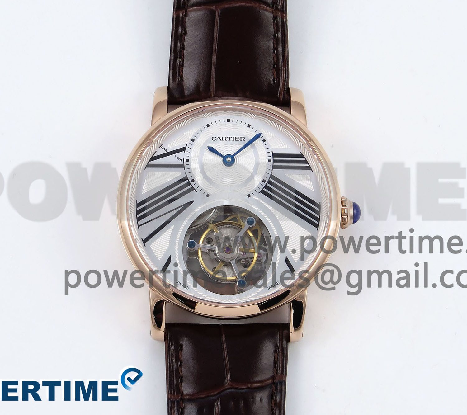 Rotonde Tourbillon RG RMSF Best Edition White Dial on Brown Leather Strap