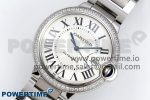 Ballon Bleu 42mm SS CHF 1:1 Best Edition White Texture Dial 1Line Diamonds Bezel on SS Bracelet A2824 - Image 2