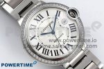 Ballon Bleu 42mm SS CHF 1:1 Best Edition White Texture Dial 1Line Diamonds Bezel on SS Bracelet A2824 - Image 3