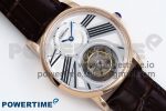 Rotonde Tourbillon RG RMSF Best Edition White Dial on Brown Leather Strap - Image 3