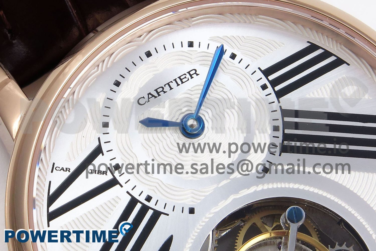 Rotonde Tourbillon RG RMSF Best Edition White Dial on Brown Leather Strap - Image 4