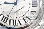 Ballon Bleu 42mm SS CHF 1:1 Best Edition White Texture Dial 1Line Diamonds Bezel on SS Bracelet A2824 - Image 5