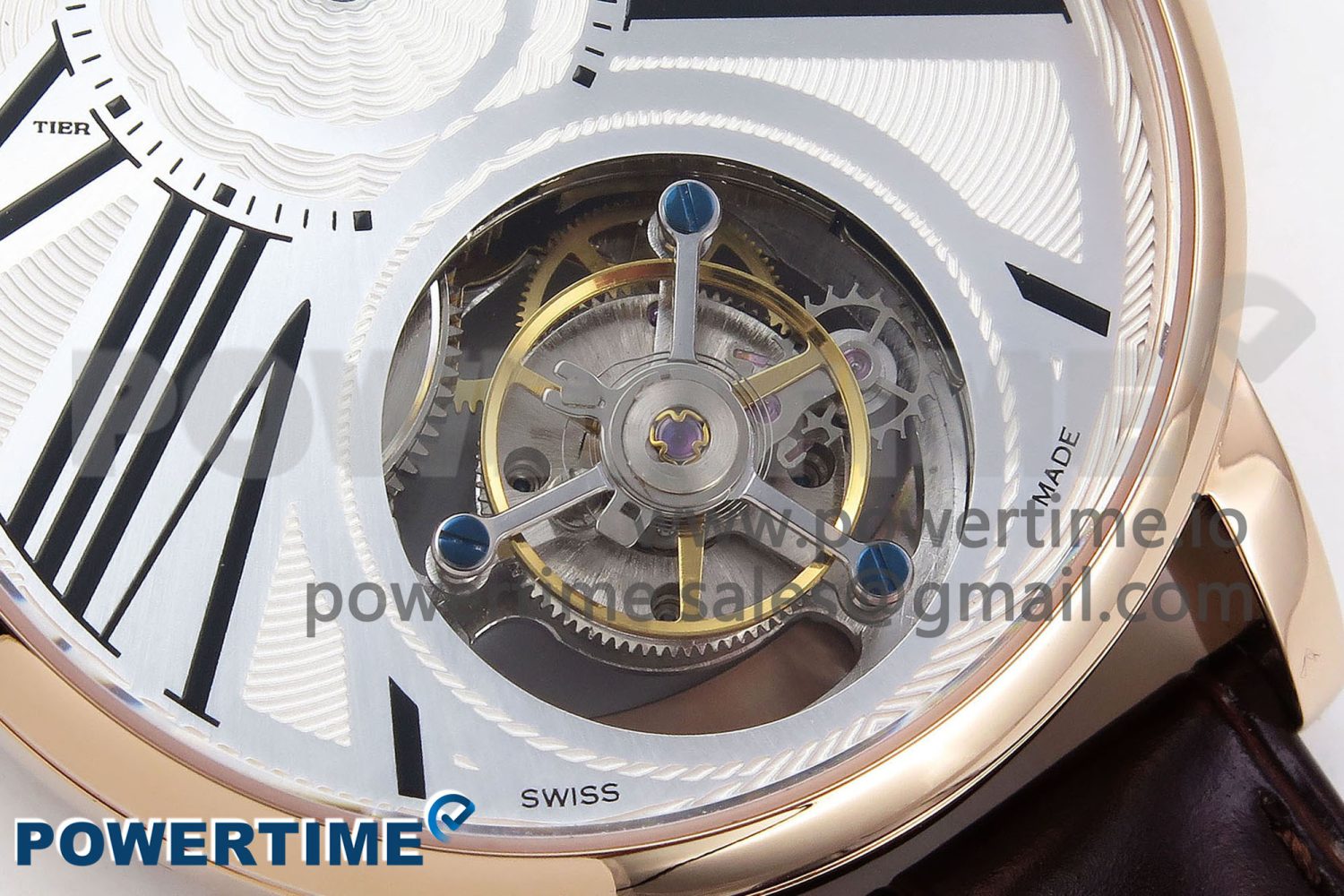 Rotonde Tourbillon RG RMSF Best Edition White Dial on Brown Leather Strap - Image 5