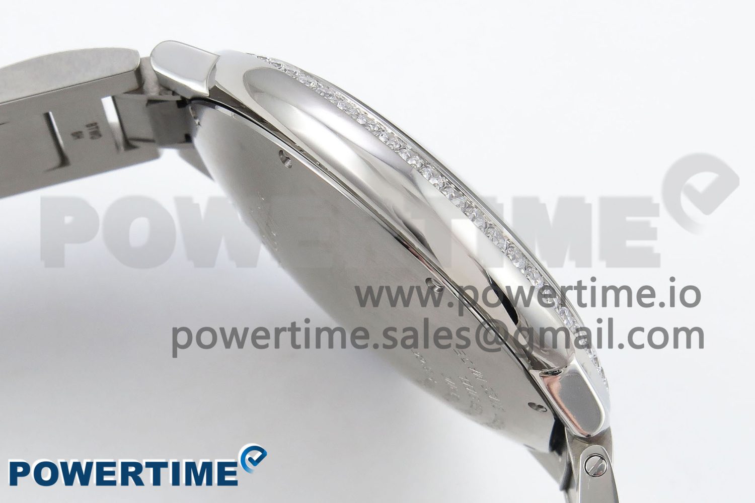 Ballon Bleu 42mm SS CHF 1:1 Best Edition White Texture Dial 1Line Diamonds Bezel on SS Bracelet A2824 - Image 6