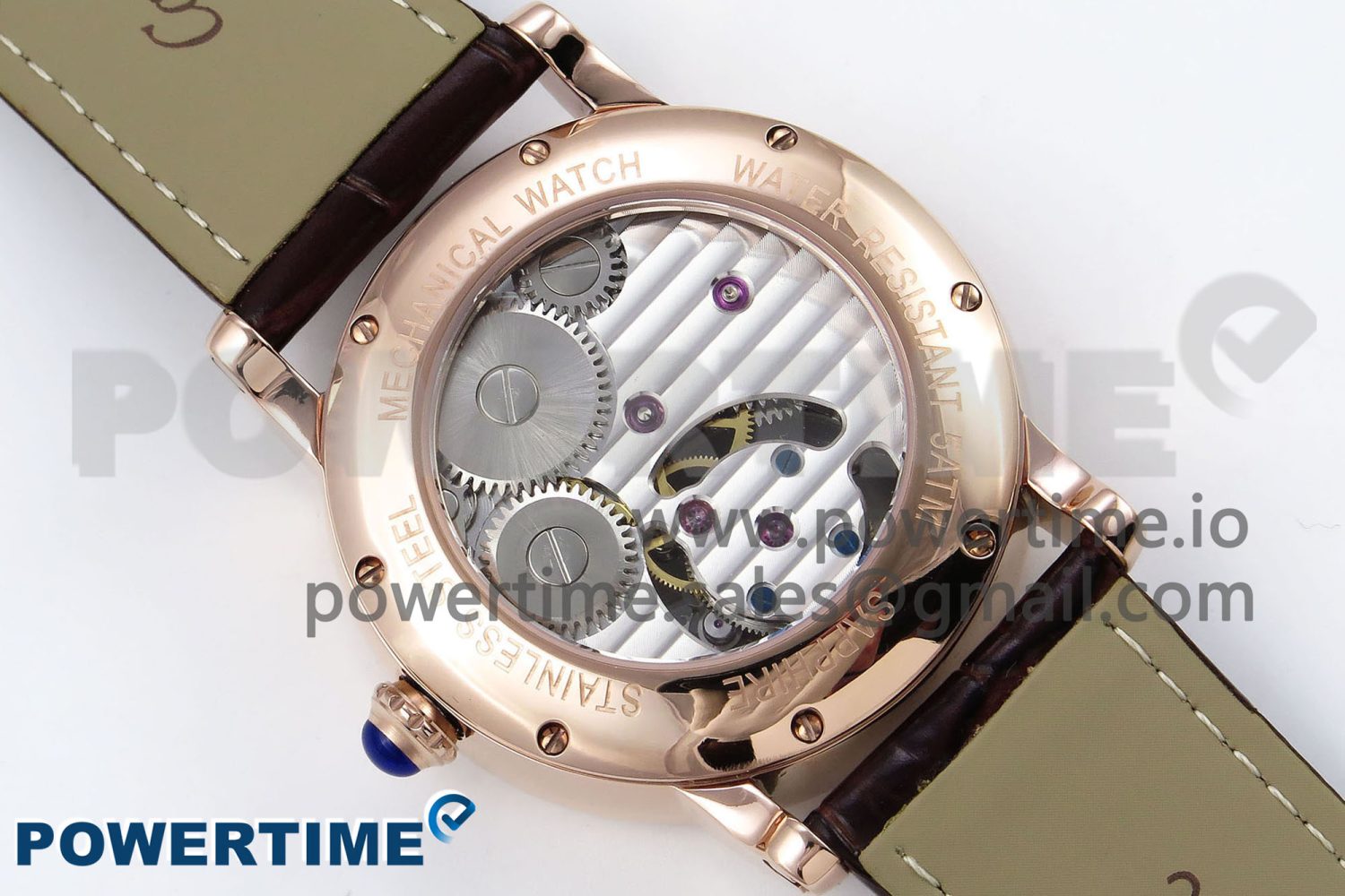 Rotonde Tourbillon RG RMSF Best Edition White Dial on Brown Leather Strap - Image 8