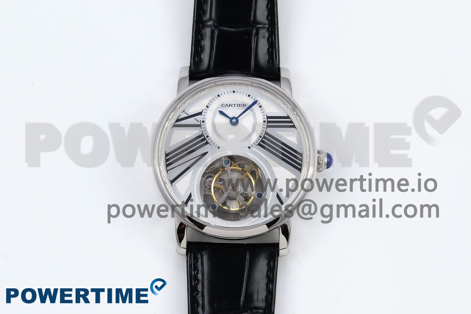 Rotonde Tourbillon SS RMSF Best Edition White Dial on Black Leather Strap - Image 1