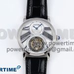 Rotonde Tourbillon SS RMSF Best Edition White Dial on Black Leather Strap