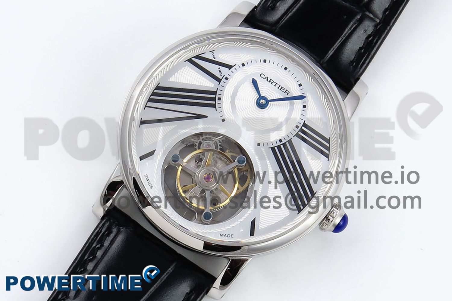 Rotonde Tourbillon SS RMSF Best Edition White Dial on Black Leather Strap - Image 2
