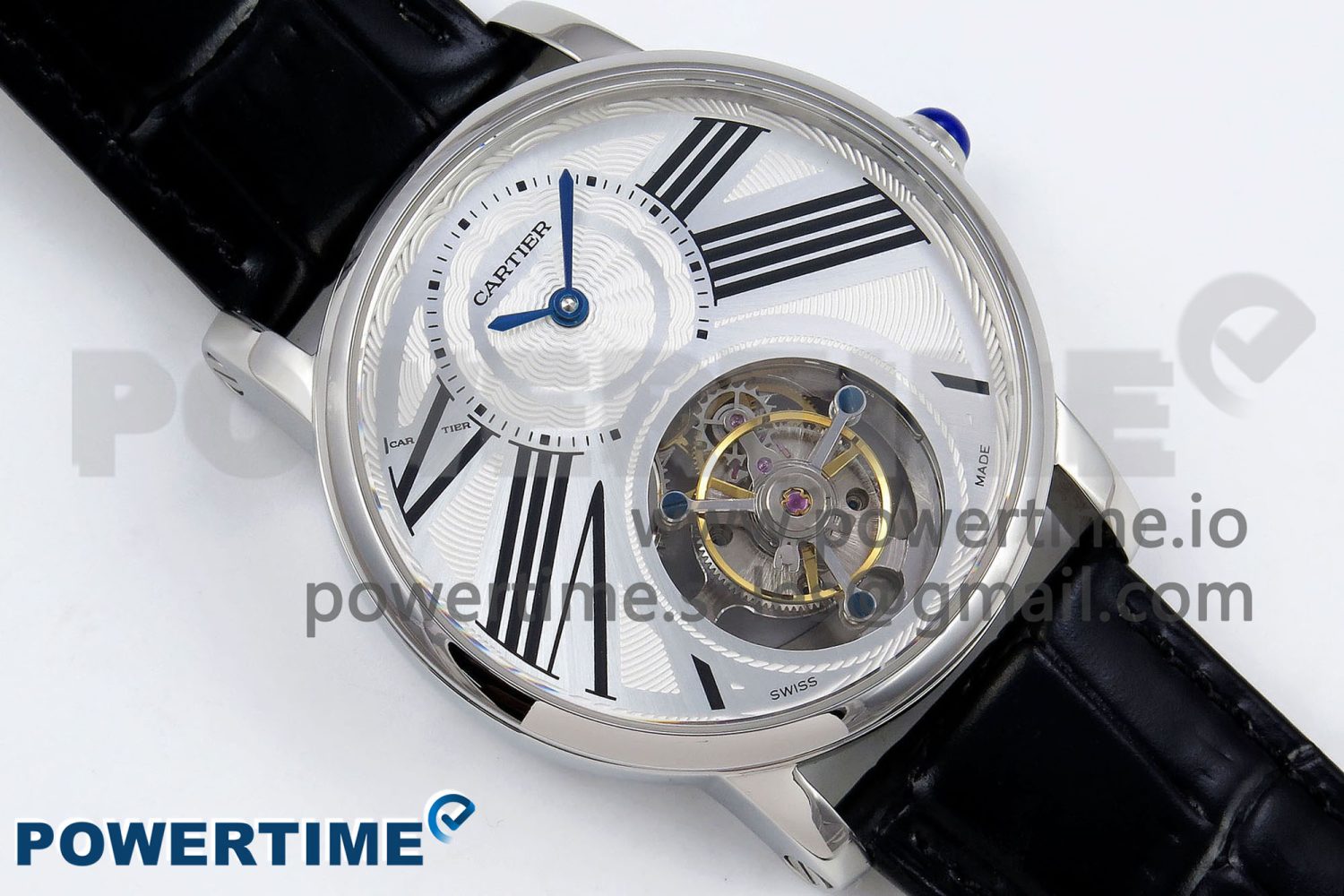 Rotonde Tourbillon SS RMSF Best Edition White Dial on Black Leather Strap - Image 3