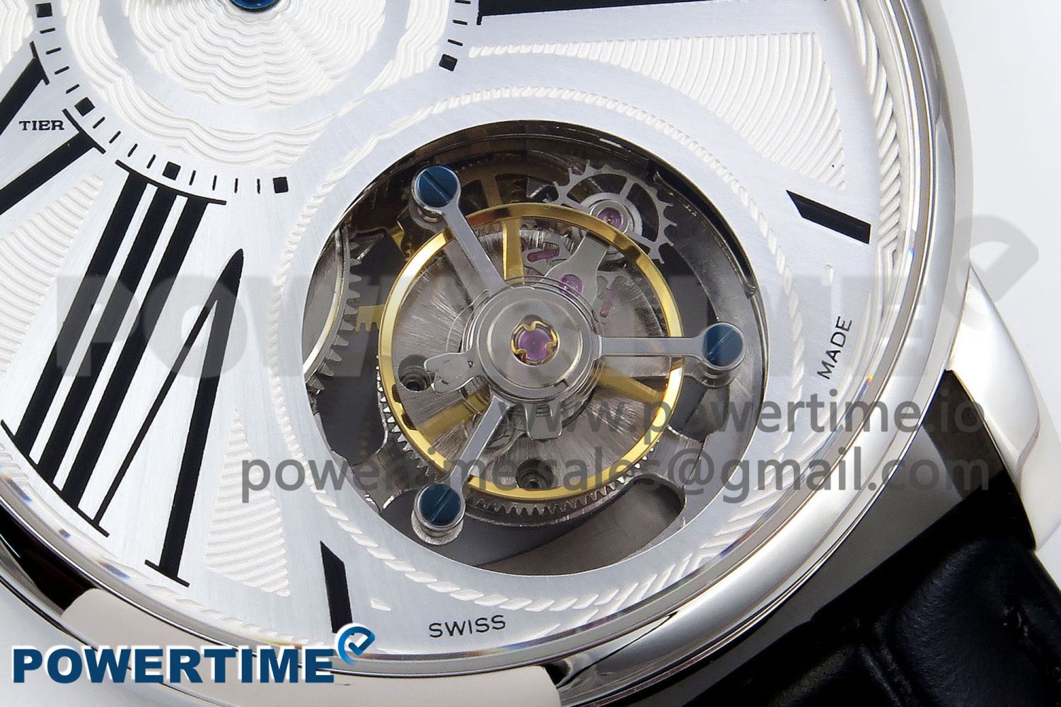 Rotonde Tourbillon SS RMSF Best Edition White Dial on Black Leather Strap - Image 5