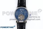 Rotonde Tourbillon SS RMSF Best Edition Blue Textured Dial on Black Leather Strap