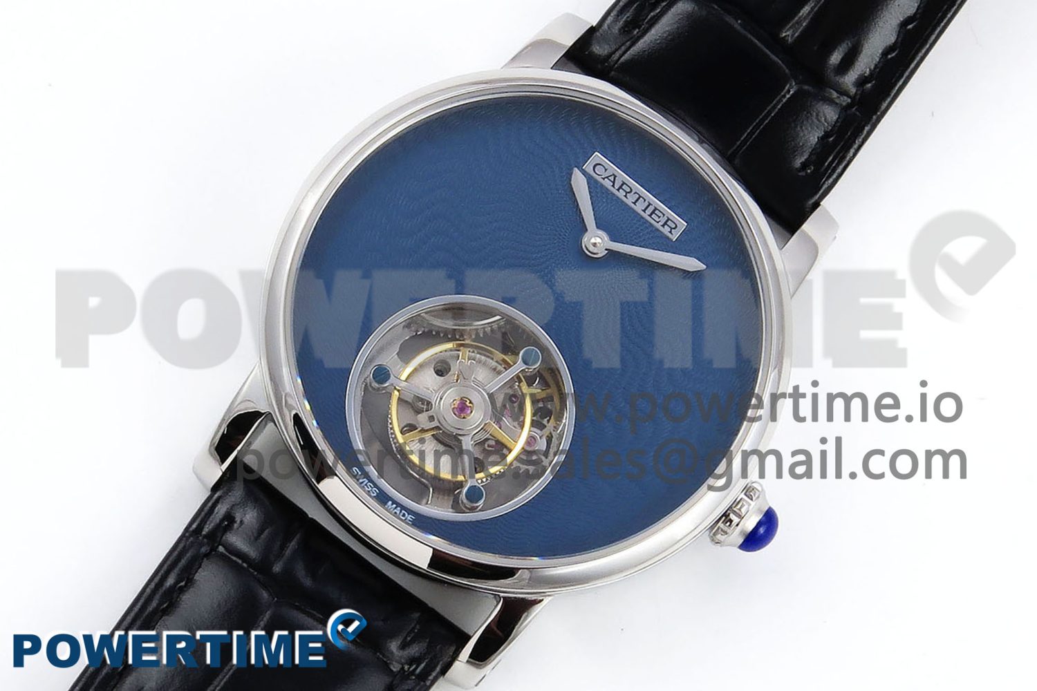 Rotonde Tourbillon SS RMSF Best Edition Blue Textured Dial on Black Leather Strap - Image 2