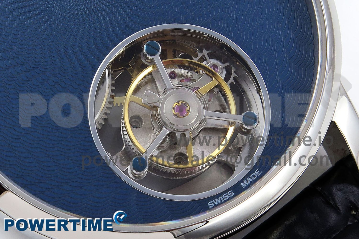 Rotonde Tourbillon SS RMSF Best Edition Blue Textured Dial on Black Leather Strap - Image 5