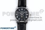 Master Moonphase SS APSF 1:1 Best Edition Black Roman Dial on Black Leather Strap AL899