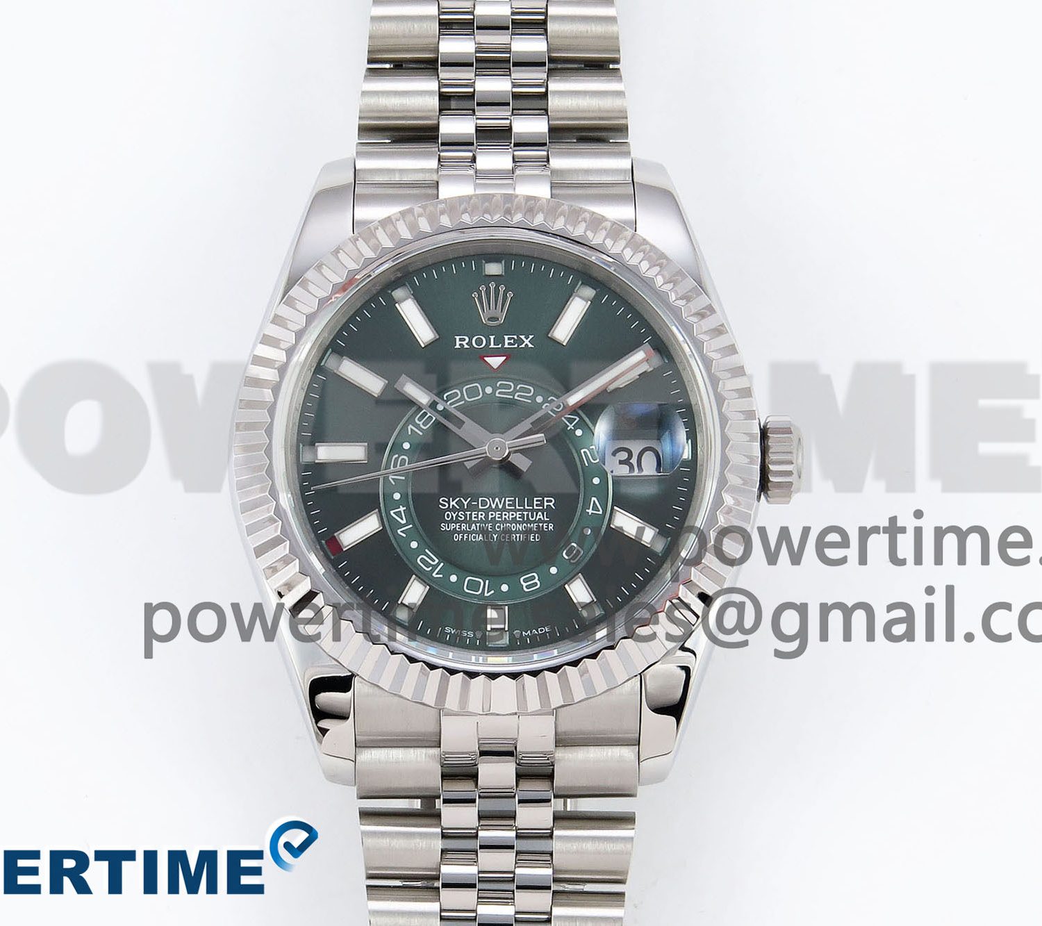 Sky-Dweller 326934 904L SS ZF 1:1 Best Edition Green Dial on SS Jubilee Bracelet A2824
