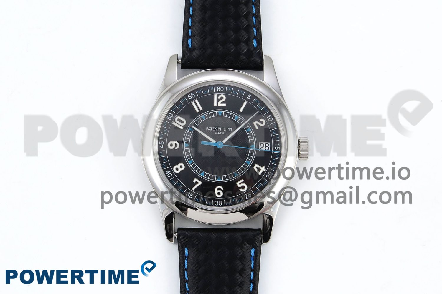 Calatrava 6007G SS PPF 1:1 Best Edition Black/Blue Dial on Black Leather Strap 330CS - Image 1