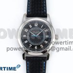 Calatrava 6007G SS PPF 1:1 Best Edition Black/Blue Dial on Black Leather Strap 330CS