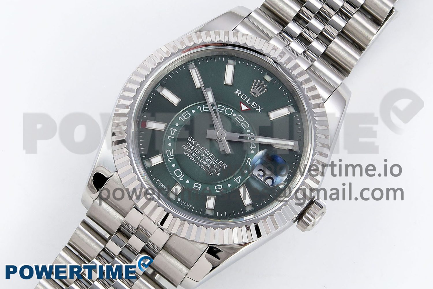 Sky-Dweller 326934 904L SS ZF 1:1 Best Edition Green Dial on SS Jubilee Bracelet A2824 - Image 2