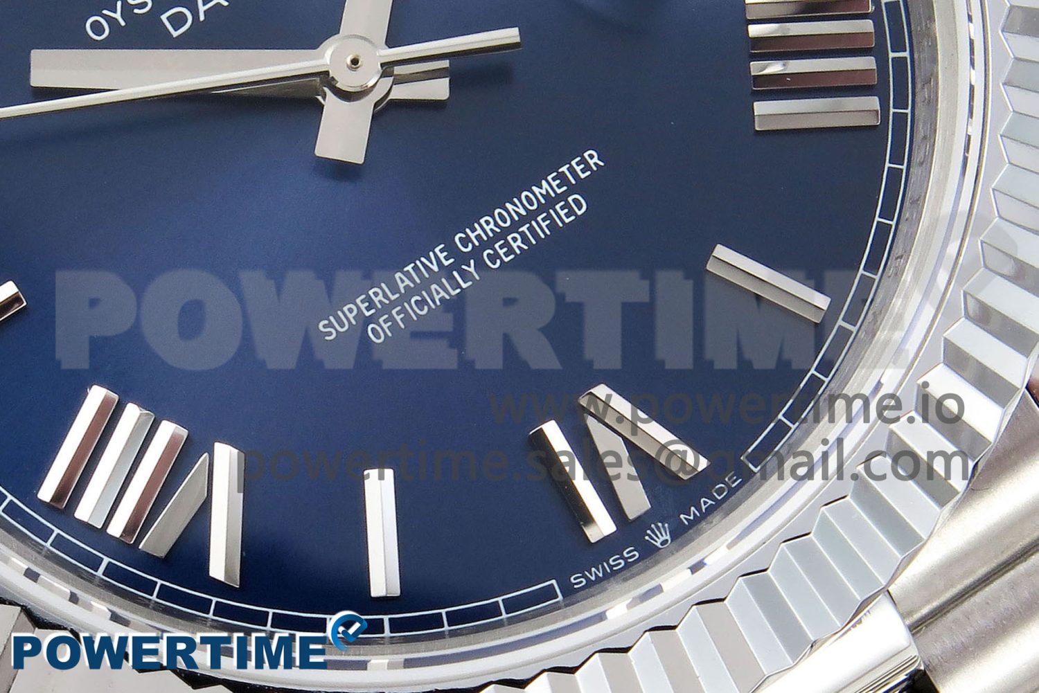 DayDate 40 SS JDF 904L Steel Blue Roman Dial on President Bracelet VR3255 V3 (Gain Weight) - Image 5