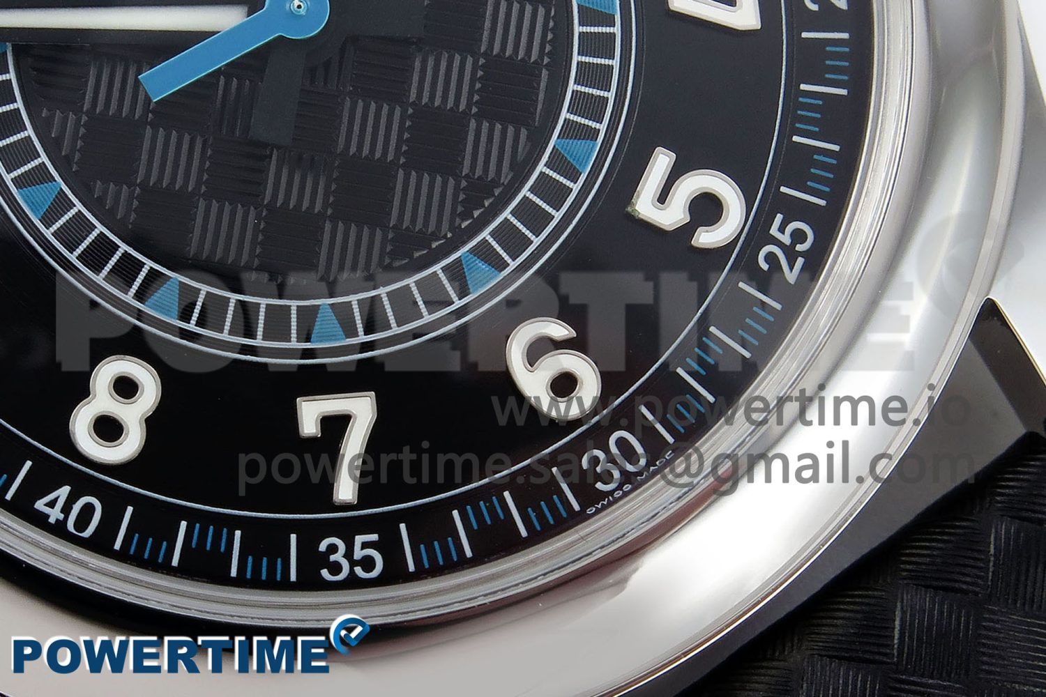 Calatrava 6007G SS PPF 1:1 Best Edition Black/Blue Dial on Black Leather Strap 330CS - Image 5