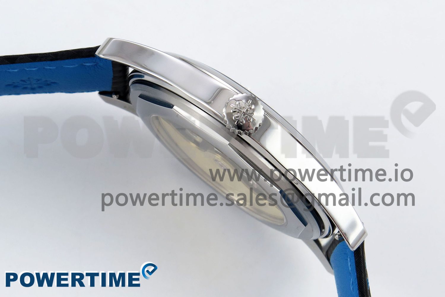 Calatrava 6007G SS PPF 1:1 Best Edition Black/Blue Dial on Black Leather Strap 330CS - Image 6