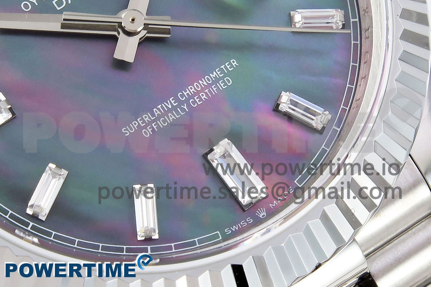 DayDate 40 SS JDF 904L Steel Gray MOP Crystal Dial on President Bracelet VR3255 V3 (Gain Weight) - Image 5