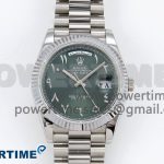 DayDate 40 SS QF 904L Steel Green Arabic Dial on President Bracelet VR3255 V5 (Gain Weight)