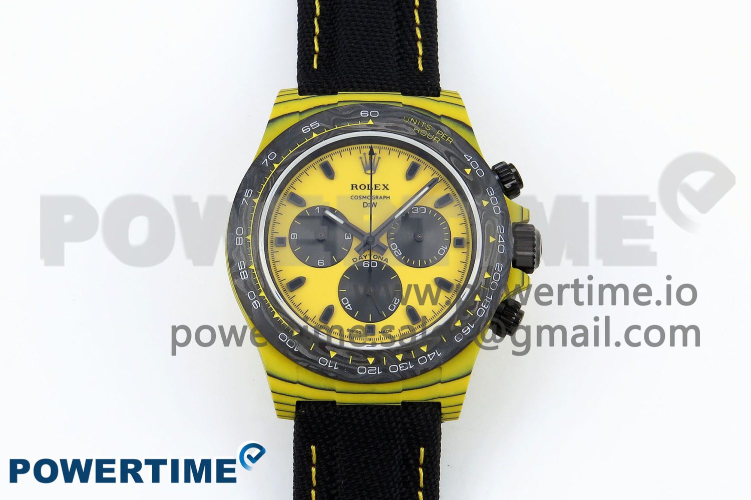 Daytona DIW Yellow Carbon N6F 1:1 Best Edition Yellow/Black Dial on Black Nylon Strap SA4130 V2 - Image 1