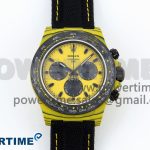 Daytona DIW Yellow Carbon N6F 1:1 Best Edition Yellow/Black Dial on Black Nylon Strap SA4130 V2