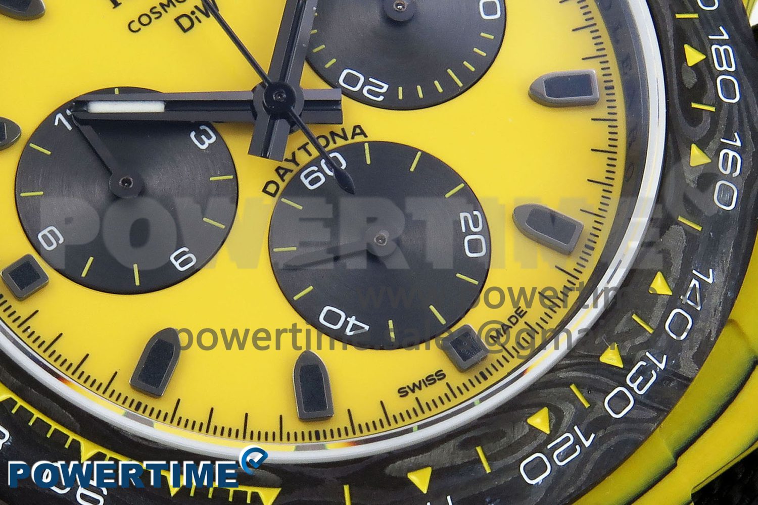 Daytona DIW Yellow Carbon N6F 1:1 Best Edition Yellow/Black Dial on Black Nylon Strap SA4130 V2 - Image 5