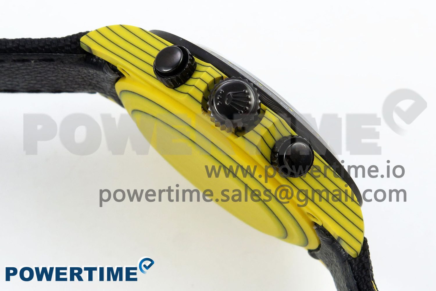 Daytona DIW Yellow Carbon N6F 1:1 Best Edition Yellow/Black Dial on Black Nylon Strap SA4130 V2 - Image 6
