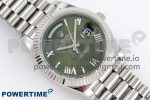 DayDate 40 SS JDF 904L Steel Green Roman Dial on President Bracelet VR3255 V3 (Gain Weight) - Image 3