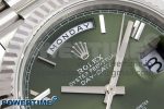 DayDate 40 SS JDF 904L Steel Green Roman Dial on President Bracelet VR3255 V3 (Gain Weight) - Image 4