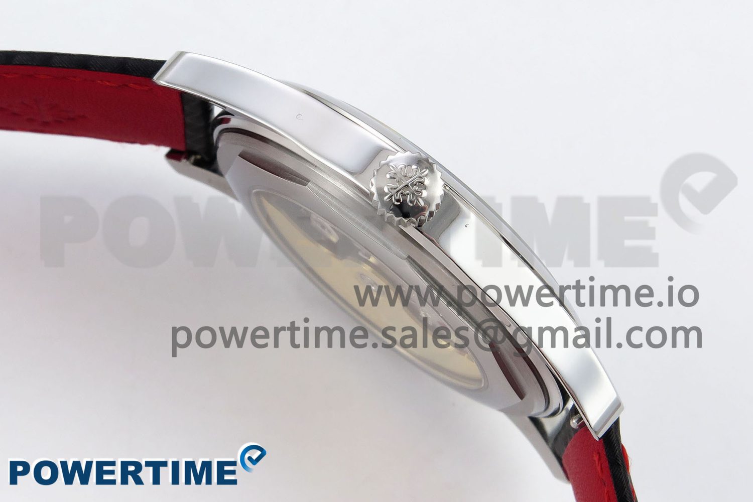 Calatrava 6007G SS PPF 1:1 Best Edition Black/Red Dial on Black Leather Strap 330CS - Image 6