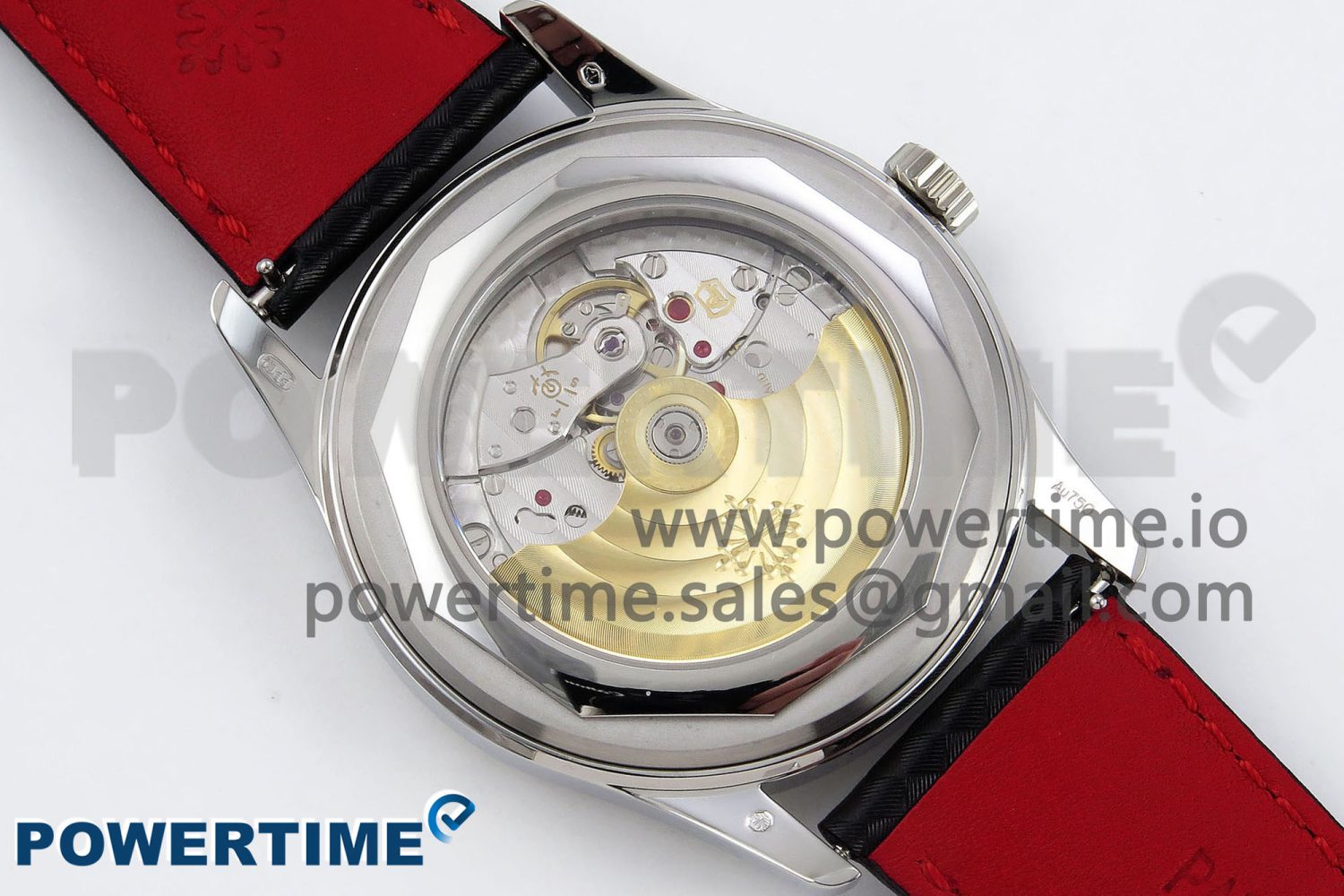 Calatrava 6007G SS PPF 1:1 Best Edition Black/Red Dial on Black Leather Strap 330CS - Image 8