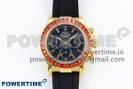 Daytona 116518 YG Orange Crystal Bezel N6F Best Edition Black Dial on Oysterflex Strap SA4130