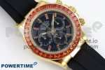 Daytona 116518 YG Orange Crystal Bezel N6F Best Edition Black Dial on Oysterflex Strap SA4130 - Image 3
