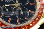 Daytona 116518 YG Orange Crystal Bezel N6F Best Edition Black Dial on Oysterflex Strap SA4130 - Image 5