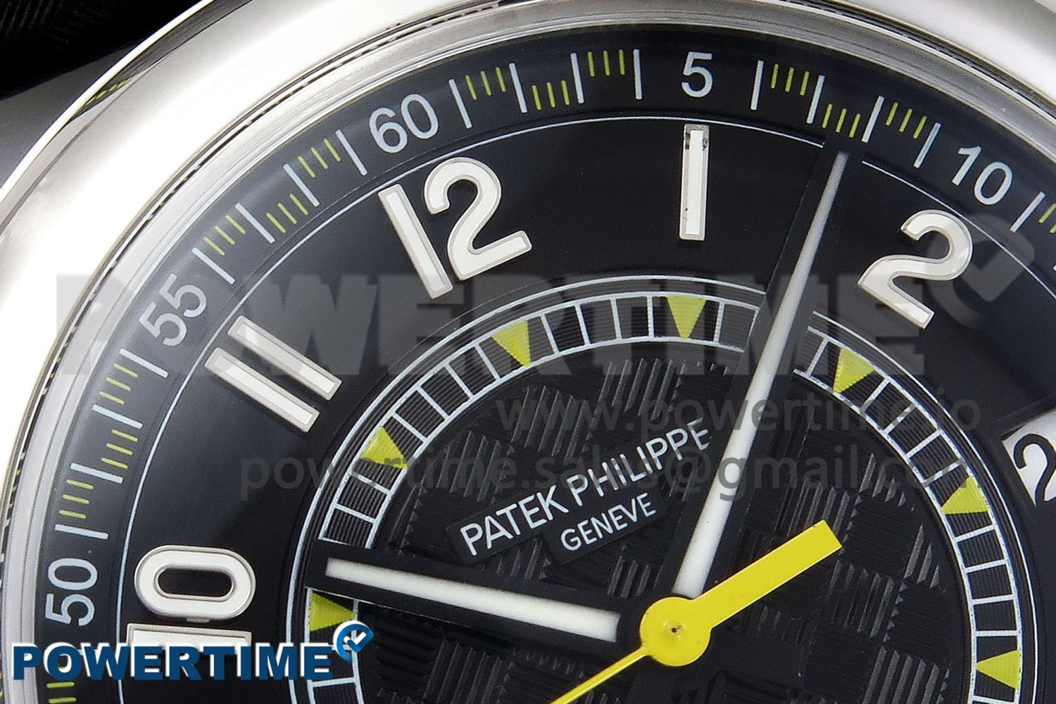 Calatrava 6007G SS PPF 1:1 Best Edition Black/Yellow Dial on Black Leather Strap - Image 4