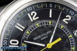 Calatrava 6007G SS PPF 1:1 Best Edition Black/Yellow Dial on Black Leather Strap - Image 4