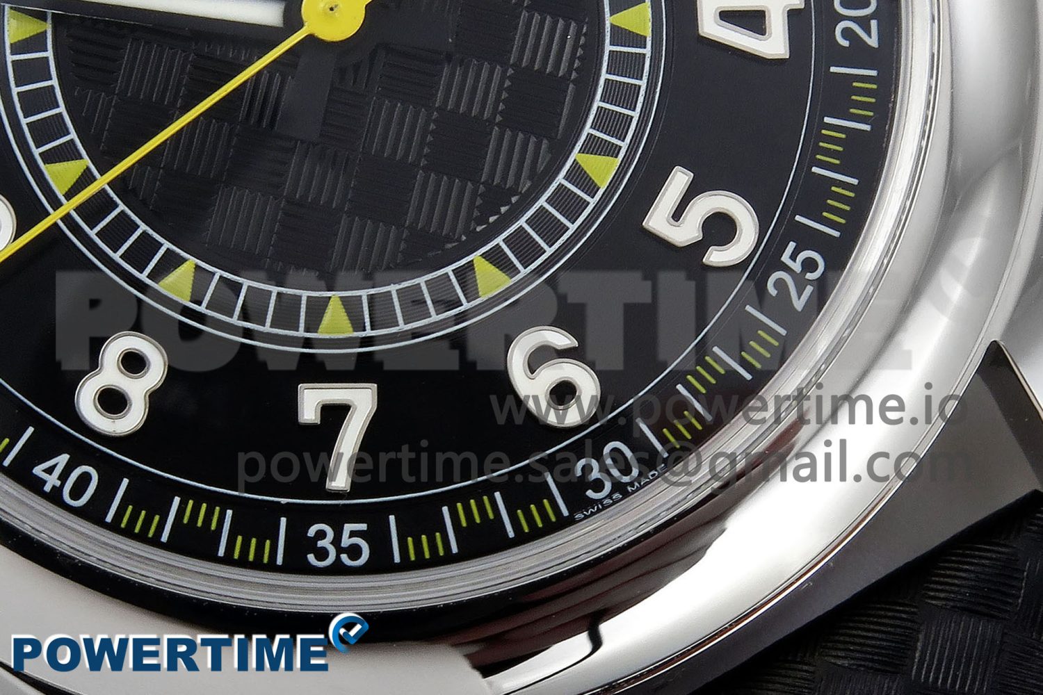 Calatrava 6007G SS PPF 1:1 Best Edition Black/Yellow Dial on Black Leather Strap - Image 5