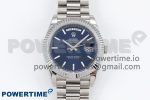 DayDate 40 SS JDF 904L Steel Blue Stick Dial on President Bracelet VR3255 V3 (Gain Weight)