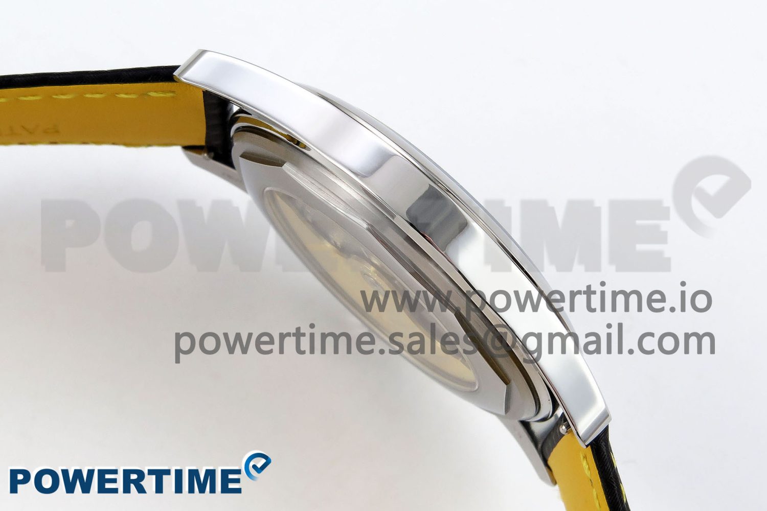 Calatrava 6007G SS PPF 1:1 Best Edition Black/Yellow Dial on Black Leather Strap - Image 7