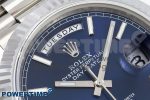 DayDate 40 SS JDF 904L Steel Blue Stick Dial on President Bracelet VR3255 V3 (Gain Weight) - Image 4