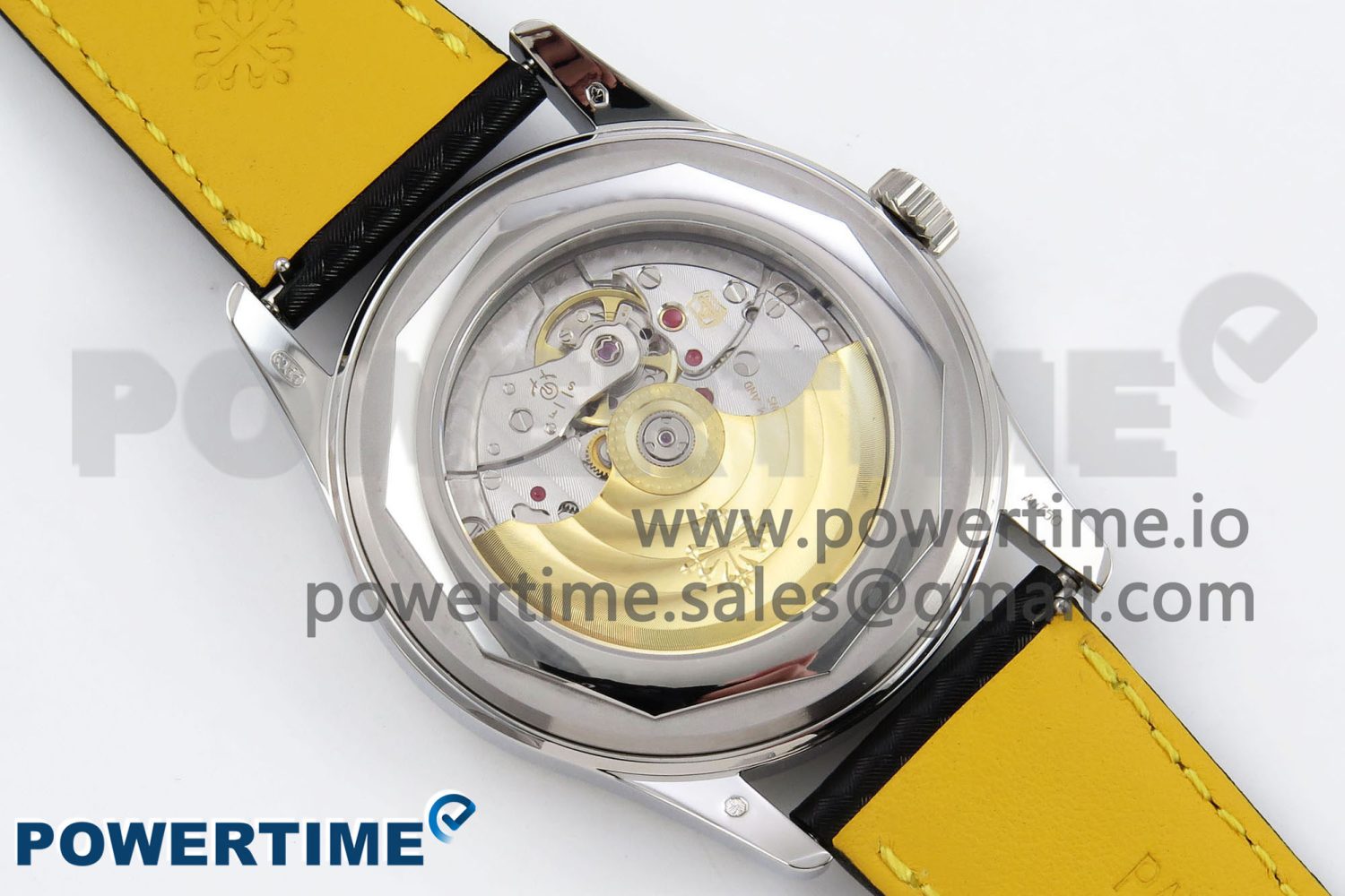 Calatrava 6007G SS PPF 1:1 Best Edition Black/Yellow Dial on Black Leather Strap - Image 8